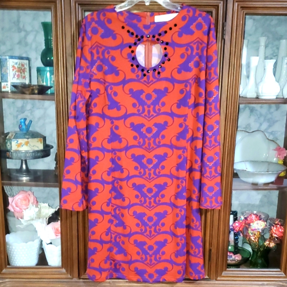 Tracy Negoshian Ginger Damask Dress